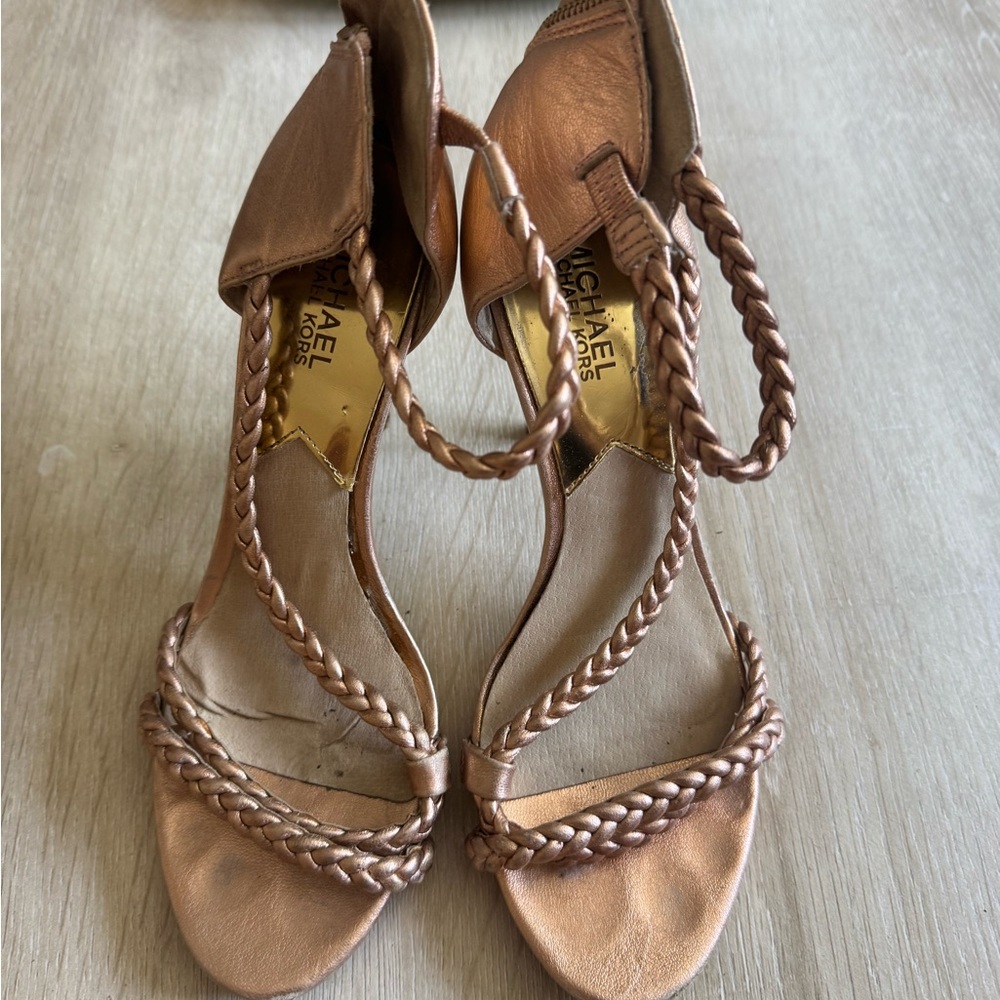 Michael Kors Braided Tan Heels